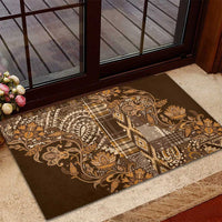 Africa Floral mix Maasai Shuka Rubber Doormat Gold Moitf - Wonder Print Shop