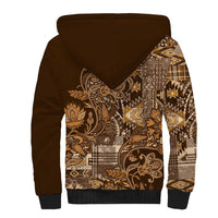 Africa Floral mix Maasai Shuka Sherpa Hoodie Gold Moitf - Wonder Print Shop