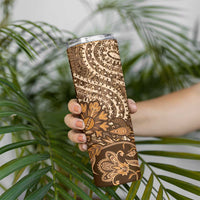 Africa Floral mix Maasai Shuka Skinny Tumbler Gold Moitf - Wonder Print Shop