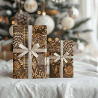 Africa Floral mix Maasai Shuka Wrapping Paper Gold Moitf - Wonder Print Shop