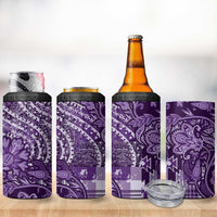 Africa Floral mix Maasai Shuka 4 in 1 Can Cooler Tumbler Purple Moitf LT9 - Wonder Print Shop