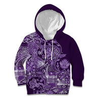 Africa Floral mix Maasai Shuka Kid Hoodie Purple Moitf - Wonder Print Shop