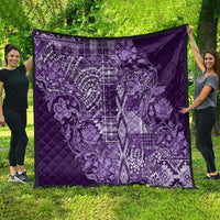 Africa Floral mix Maasai Shuka Quilt Purple Moitf - Wonder Print Shop