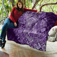 Africa Floral mix Maasai Shuka Quilt Purple Moitf - Wonder Print Shop