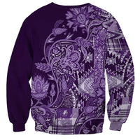 Africa Floral mix Maasai Shuka Sweatshirt Purple Moitf - Wonder Print Shop