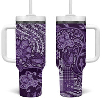 Africa Floral mix Maasai Shuka Tumbler With Handle Purple Moitf - Wonder Print Shop