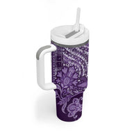 Africa Floral mix Maasai Shuka Tumbler With Handle Purple Moitf - Wonder Print Shop