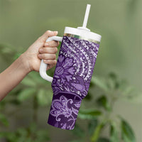 Africa Floral mix Maasai Shuka Tumbler With Handle Purple Moitf - Wonder Print Shop