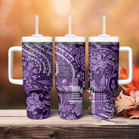 Africa Floral mix Maasai Shuka Tumbler With Handle Purple Moitf - Wonder Print Shop