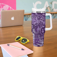 Africa Floral mix Maasai Shuka Tumbler With Handle Purple Moitf - Wonder Print Shop