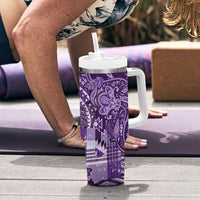 Africa Floral mix Maasai Shuka Tumbler With Handle Purple Moitf - Wonder Print Shop