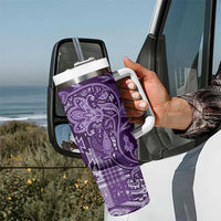 Africa Floral mix Maasai Shuka Tumbler With Handle Purple Moitf - Wonder Print Shop