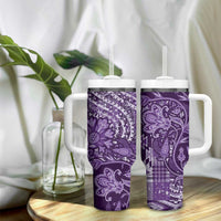 Africa Floral mix Maasai Shuka Tumbler With Handle Purple Moitf - Wonder Print Shop