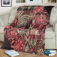 Africa Floral mix Maasai Shuka Blanket Red Moitf