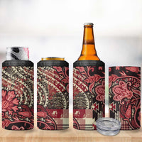 Africa Floral mix Maasai Shuka 4 in 1 Can Cooler Tumbler Red Moitf LT9 - Wonder Print Shop