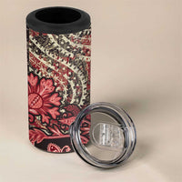 Africa Floral mix Maasai Shuka 4 in 1 Can Cooler Tumbler Red Moitf LT9 - Wonder Print Shop