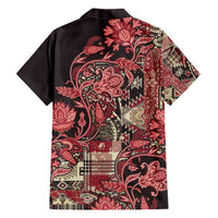 Africa Floral mix Maasai Shuka Family Matching Long Sleeve Bodycon Dress and Hawaiian Shirt Red Moitf LT9 - Wonder Print Shop