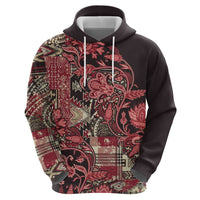 Africa Floral mix Maasai Shuka Hoodie Red Moitf - Wonder Print Shop