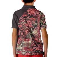 Africa Floral mix Maasai Shuka Kid Polo Shirt Red Moitf - Wonder Print Shop
