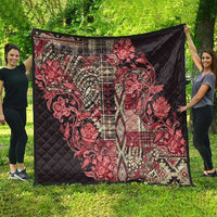 Africa Floral mix Maasai Shuka Quilt Red Moitf - Wonder Print Shop