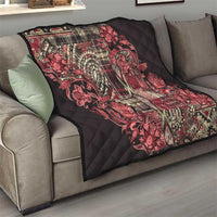 Africa Floral mix Maasai Shuka Quilt Red Moitf - Wonder Print Shop