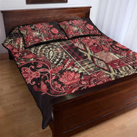 Africa Floral mix Maasai Shuka Quilt Bed Set Red Moitf - Wonder Print Shop