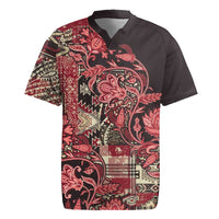 Africa Floral mix Maasai Shuka Rugby Jersey Red Moitf - Wonder Print Shop