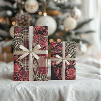 Africa Floral mix Maasai Shuka Wrapping Paper Red Moitf - Wonder Print Shop