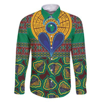 African Pattern Traditional Kanga Style Family Matching Long Sleeve Bodycon Dress and Hawaiian Shirt LT9 - Wonder Print Shop