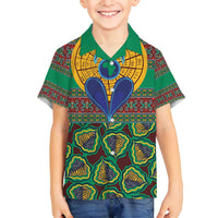 African Pattern Traditional Kanga Style Family Matching Long Sleeve Bodycon Dress and Hawaiian Shirt LT9 - Wonder Print Shop