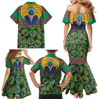 African Pattern Traditional Kanga Style Family Matching Mermaid Dress and Hawaiian Shirt LT9 - Wonder Print Shop