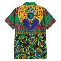 African Pattern Traditional Kanga Style Family Matching Off The Shoulder Long Sleeve Dress and Hawaiian Shirt - Wonder Print Shop
