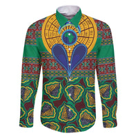 African Pattern Traditional Kanga Style Family Matching Puletasi and Hawaiian Shirt - Wonder Print Shop