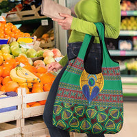 African Pattern Traditional Kanga Style Grocery Bag