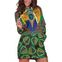 African Pattern Traditional Kanga Style Hoodie Dress - Wonder Print Shop