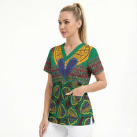 African Pattern Traditional Kanga Style Scrub Top