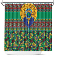 African Pattern Traditional Kanga Style Shower Curtain