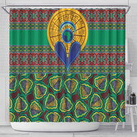 African Pattern Traditional Kanga Style Shower Curtain