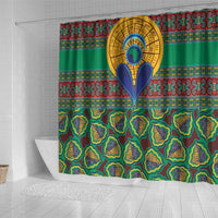 African Pattern Traditional Kanga Style Shower Curtain