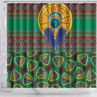 African Pattern Traditional Kanga Style Shower Curtain