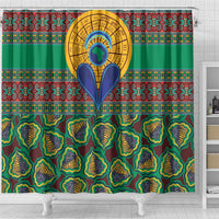 African Pattern Traditional Kanga Style Shower Curtain