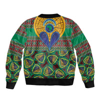African Pattern Traditional Kanga Style Sleeve Zip Bomber Jacket - Wonder Print Shop