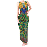 African Pattern Traditional Kanga Style Tank Maxi Dress - Wonder Print Shop