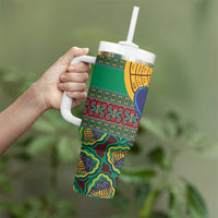 African Pattern Traditional Kanga Style Tumbler With Handle - Wonder Print Shop