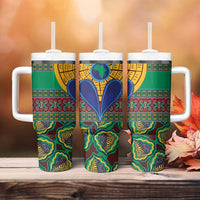 African Pattern Traditional Kanga Style Tumbler With Handle - Wonder Print Shop