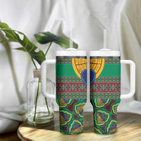 African Pattern Traditional Kanga Style Tumbler With Handle - Wonder Print Shop