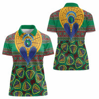African Pattern Traditional Kanga Style Women Polo Shirt - Wonder Print Shop