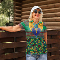 African Pattern Traditional Kanga Style Women Polo Shirt - Wonder Print Shop