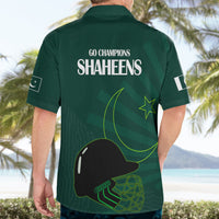 Pakistan Cricket Helmet Hawaiian Shirt Proud Shaheen Falcon Star and Crescent - Wonder Print Shop