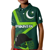 Pakistan Cricket Helmet Kid Polo Shirt Proud Shaheen Falcon Star and Crescent - Wonder Print Shop